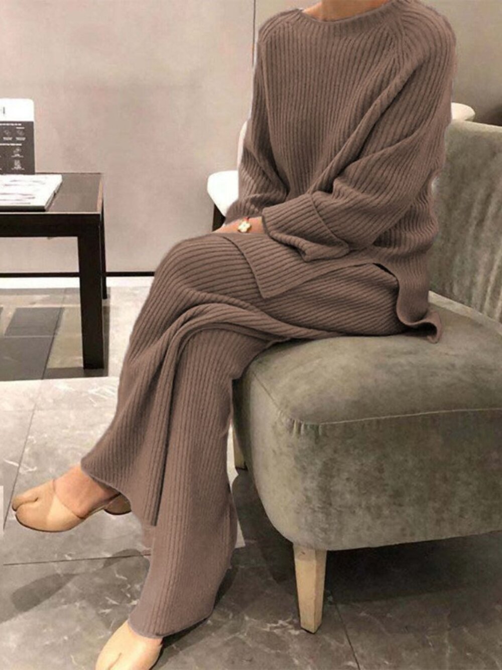 Women's Knit Casual Two-Piece Sweater Set